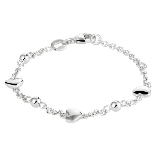 Zilveren armband hartjes, kids