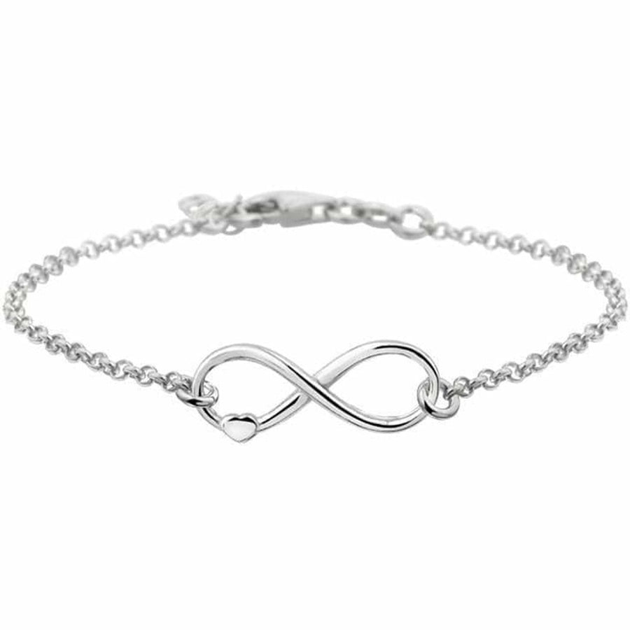 Zilveren armband infinity en hart 17 + 2 cm - Armbanden