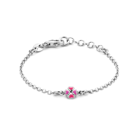 Zilveren armband klaver, kids