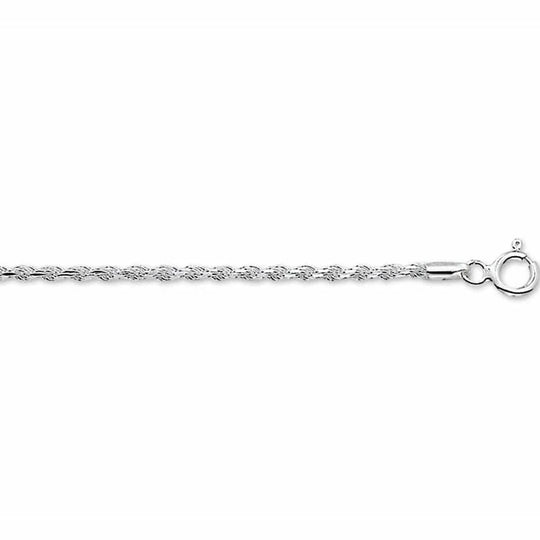 Zilveren armband koord gediamanteerd 1,9 mm