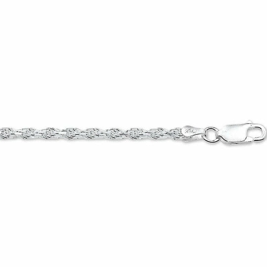 Zilveren armband koord gediamanteerd 2,2 mm