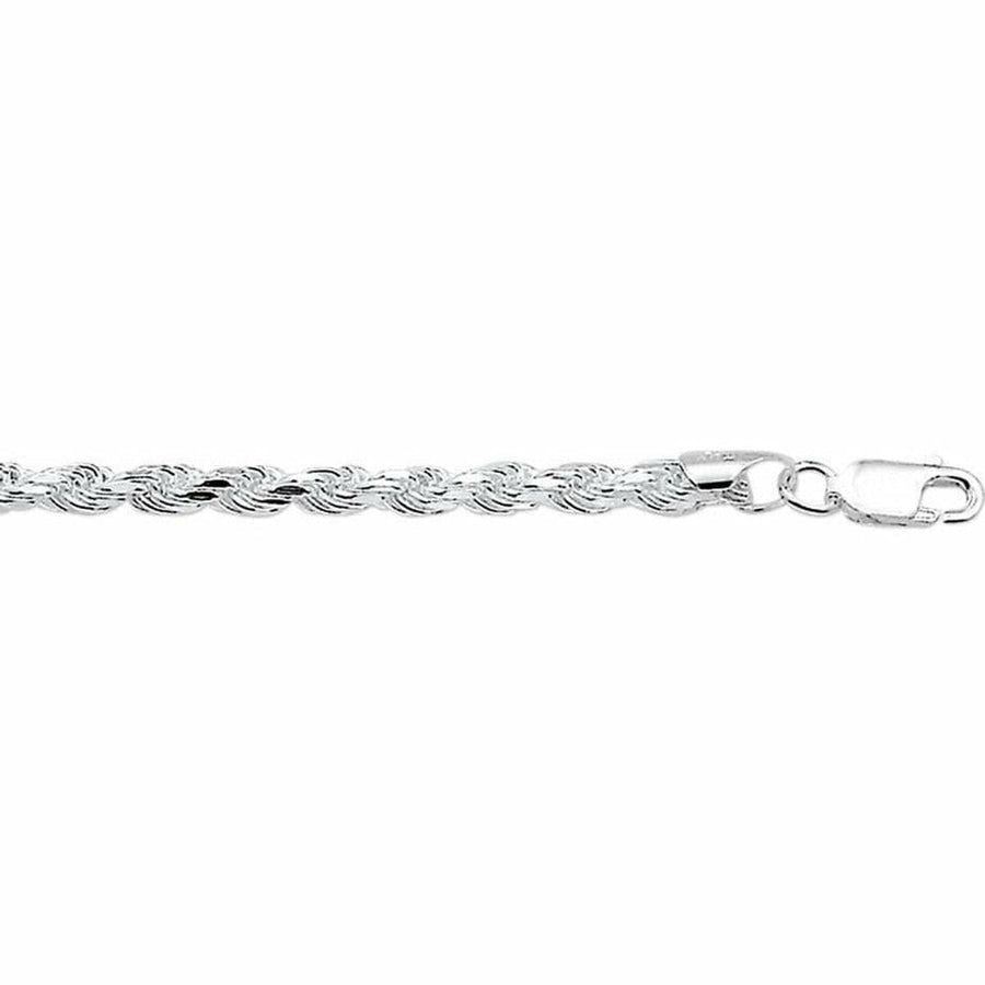 Zilveren armband koord gediamanteerd 3,2 mm 19 cm -