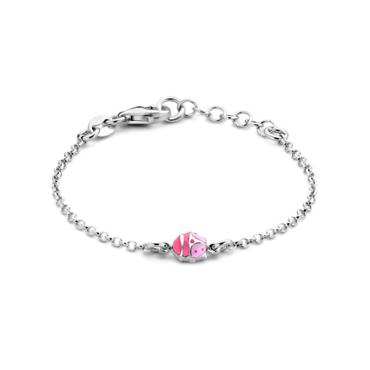 Zilveren armband lieveheersbeestje, kids