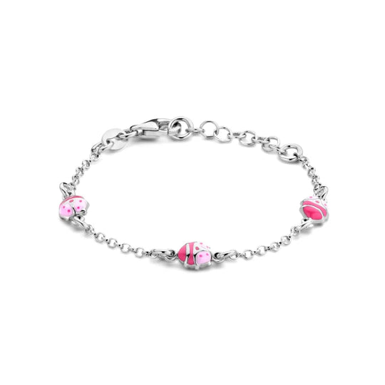Zilveren armband lieveheersbeestje, kids