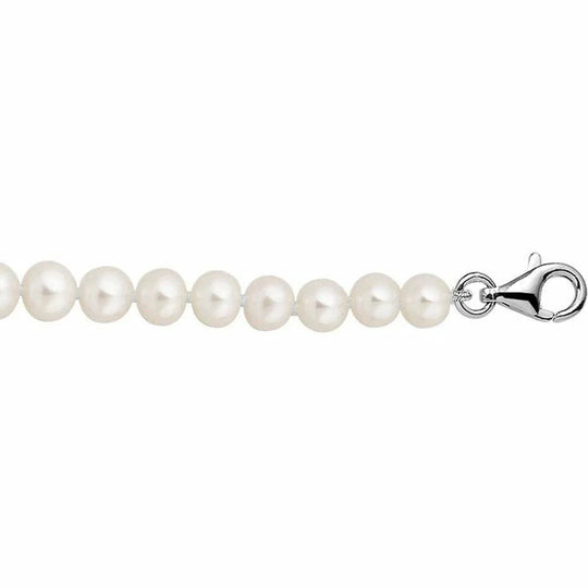 Zilveren armband parel 5,5 mm 18 + 3 cm