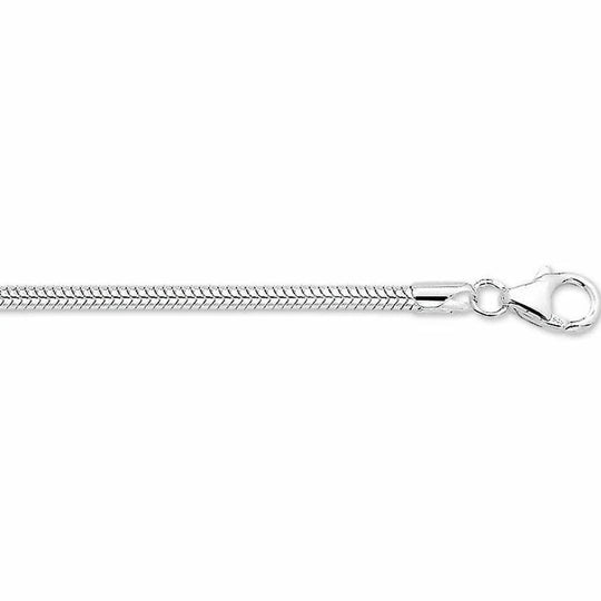 Zilveren armband slang rond 2,4 mm 18,5 cm