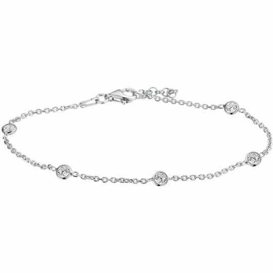 Zilveren armband zirkonia 1,5 mm 17 + 2 cm