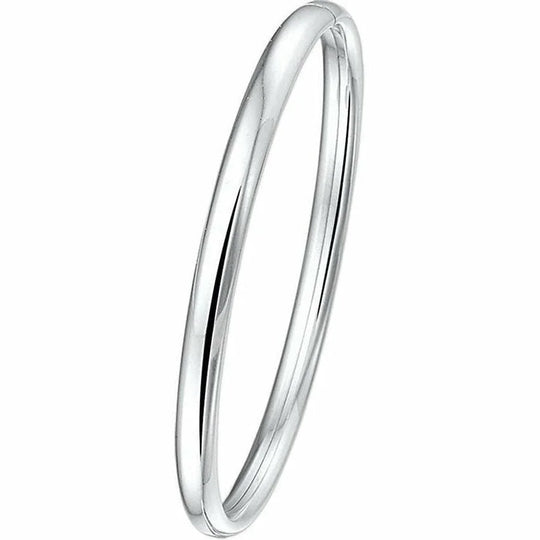 Zilveren bangle dop ovale buis 5 x 60 mm