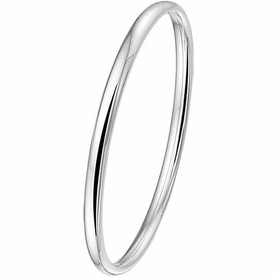 Zilveren bangle dop ovale buis 5 x 64mm