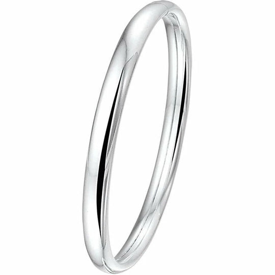 Zilveren bangle dop ovale buis 6 x 60 mm