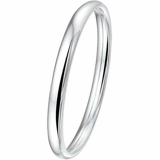 Zilveren bangle dop ovale buis 7 x 60 mm