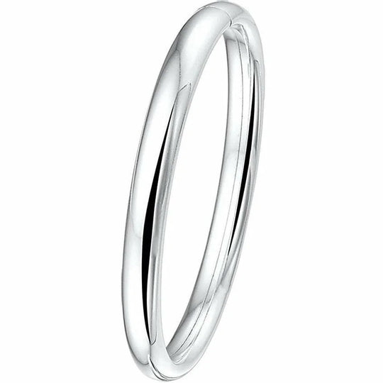 Zilveren bangle dop ovale buis 8 x 60 mm