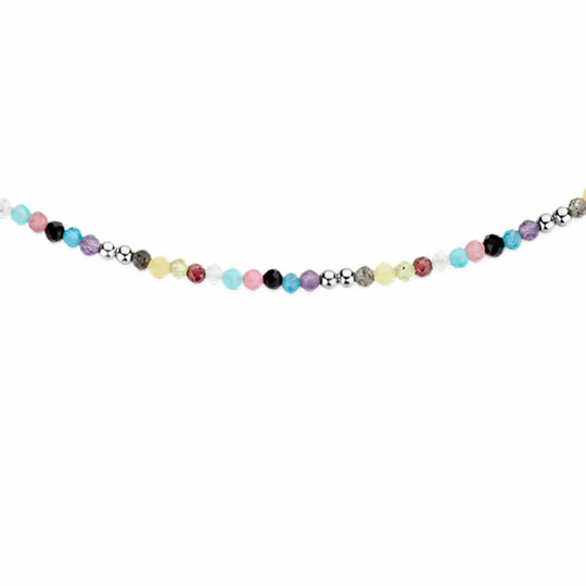 Zilveren collier edelstenen