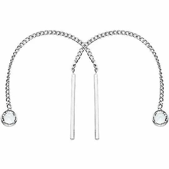 Zilveren doortrekoorbellen zirkonia