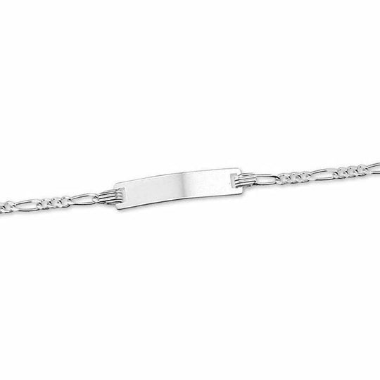 Zilveren graveerarmband figaro plaat 4,2 mm 9 - 11 cm
