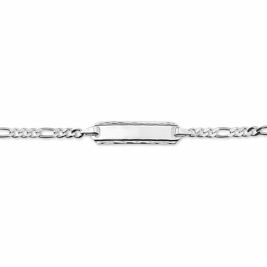 Zilveren graveerarmband figaro plaat 5,0 mm 13 - 15 cm