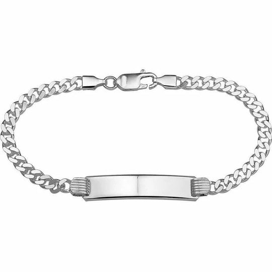 Zilveren graveerarmband gourmet plaat 8 mm 20 cm
