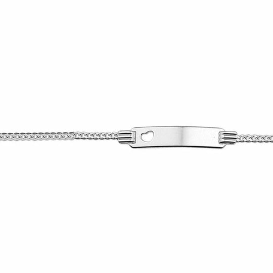 Zilveren graveerarmband hart gourmet plaat 4,8 mm 11 - 13cm