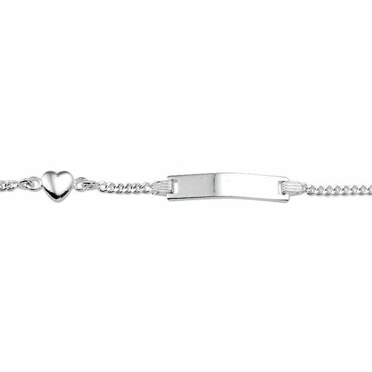 Zilveren graveerarmband hart plaat 4,2 mm 9 - 11 cm