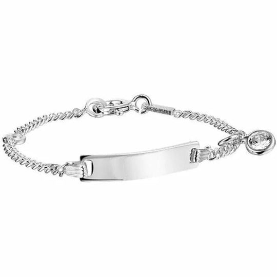 Zilveren graveerarmband zirkonia 11 - 13 cm