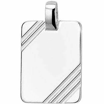 Zilveren graveerhanger gediamanteerd