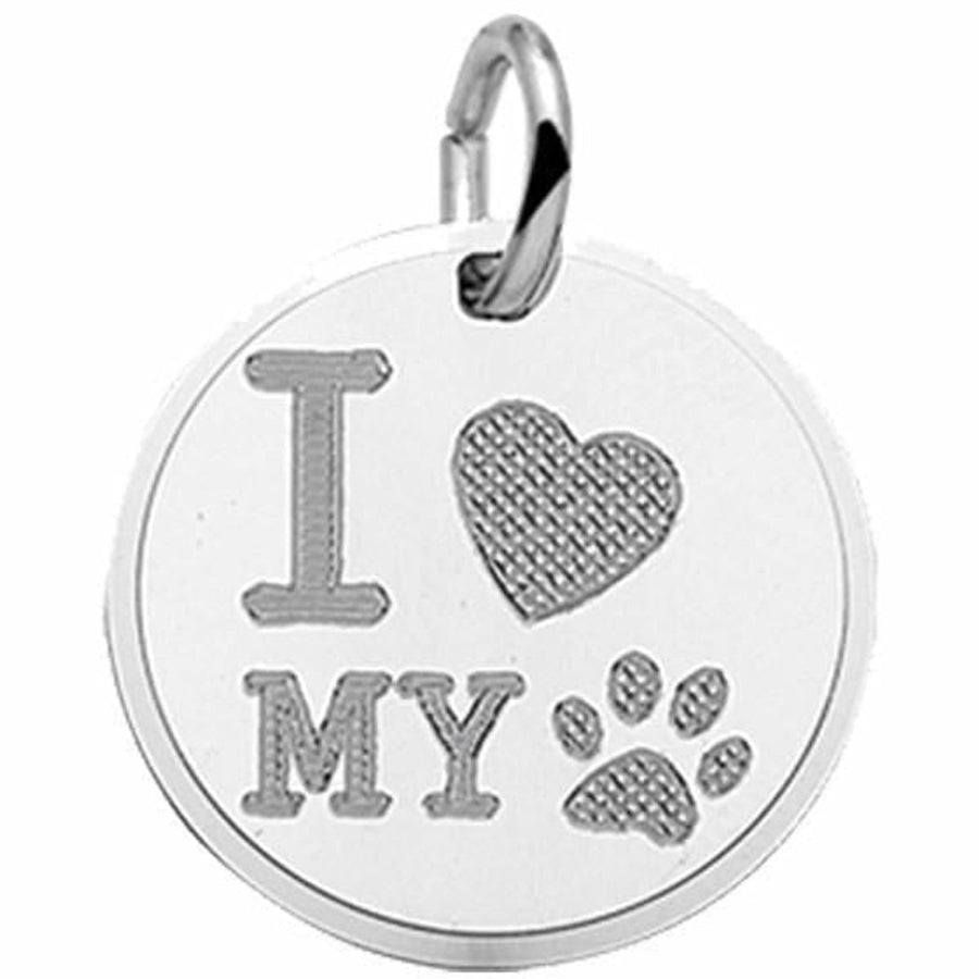 Zilveren graveerhanger i love my dog - Hangers