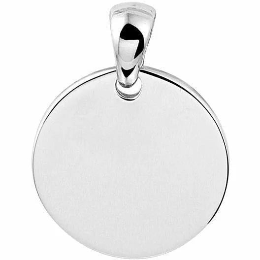 Zilveren graveerhanger rond