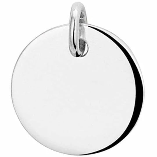Zilveren graveerhanger rond