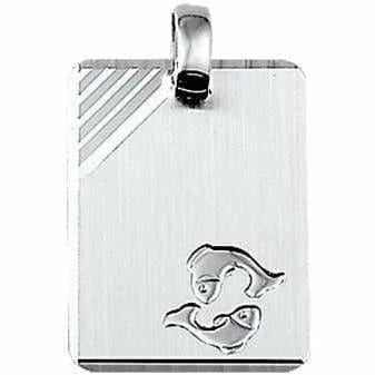 Zilveren graveerhanger sterrenbeeld vissen gediamanteerd