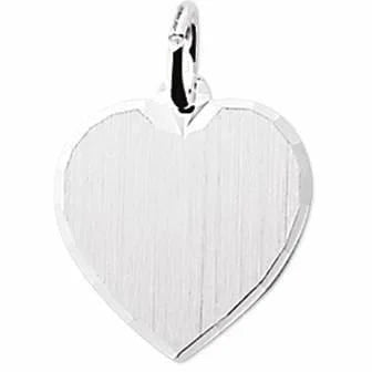 Zilveren graveerhartje gediamanteerd