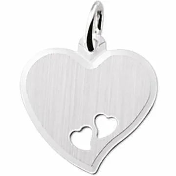 Zilveren graveerhartje gediamanteerd