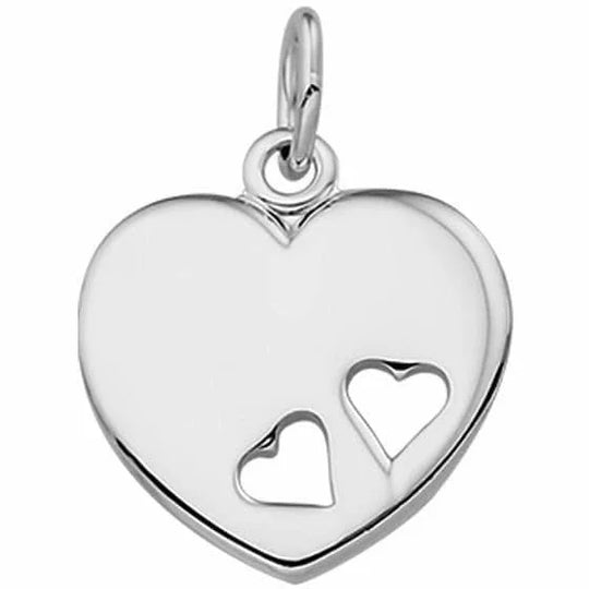 Zilveren graveerhartje gestanste hartjes