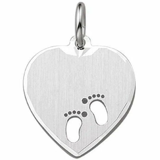 Zilveren graveerhartje gestanste voeten