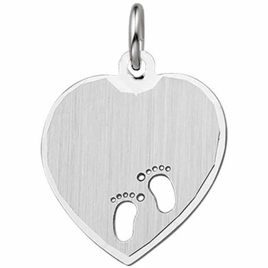 Zilveren graveerhartje gestanste voeten