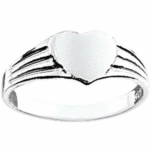 Zilveren graveerring hart massief