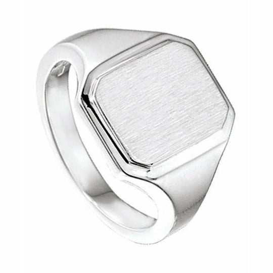 Zilveren graveerring poli/mat gediamanteerd