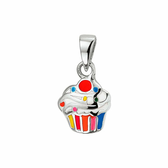 Zilveren hanger cupcake