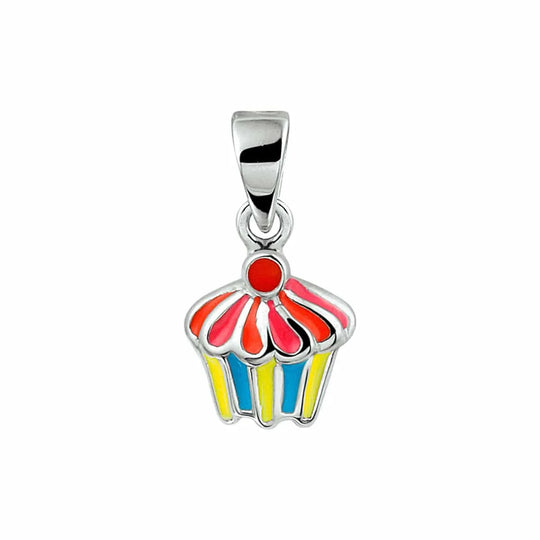 Zilveren hanger cupcake