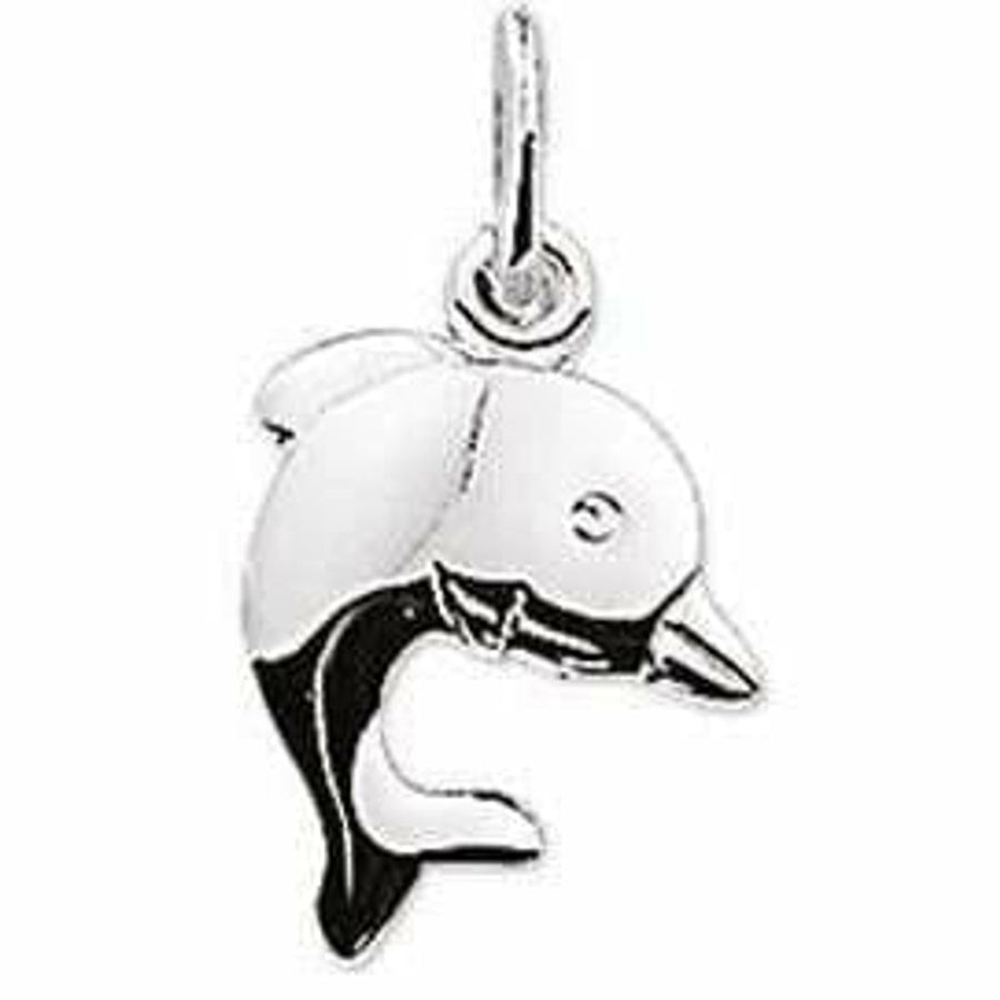 Zilveren hanger dolfijn poli/mat - Hangers