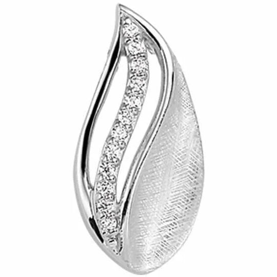 Zilveren hanger gescratcht zirkonia