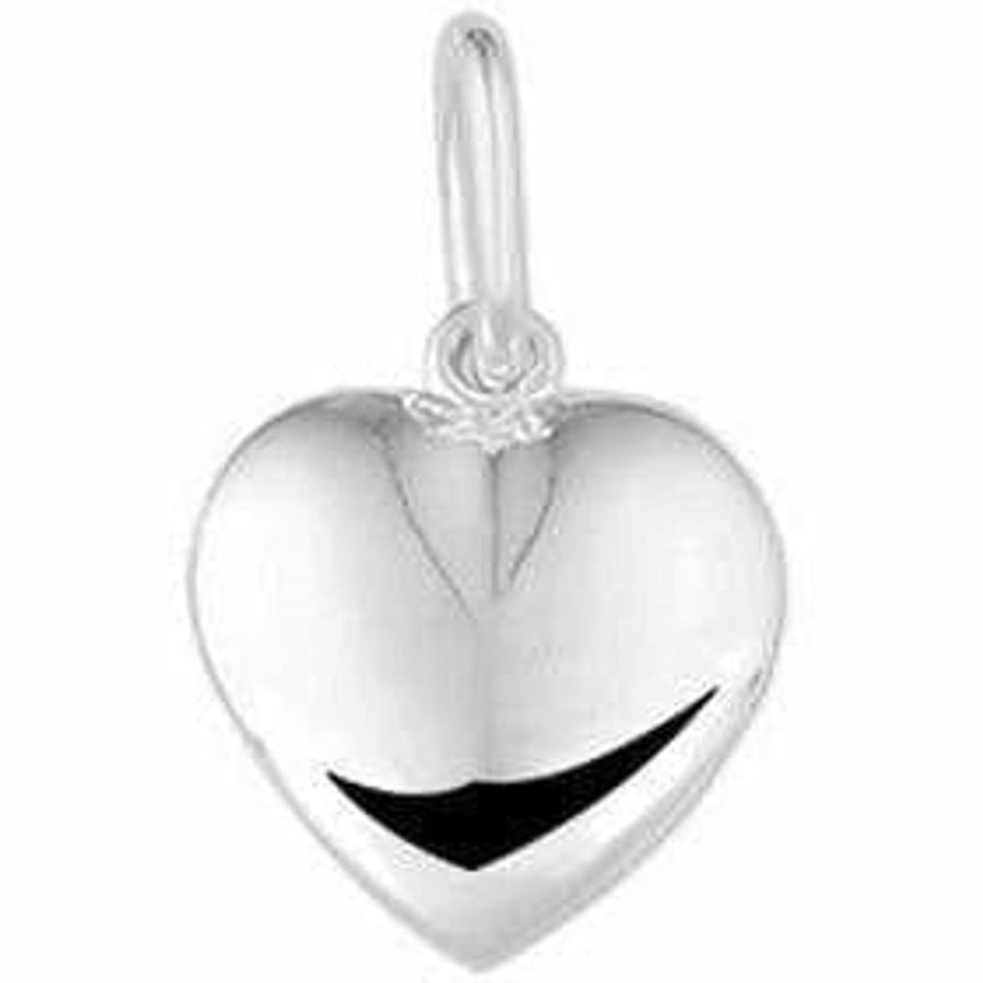 Zilveren hanger hart massief - Hangers