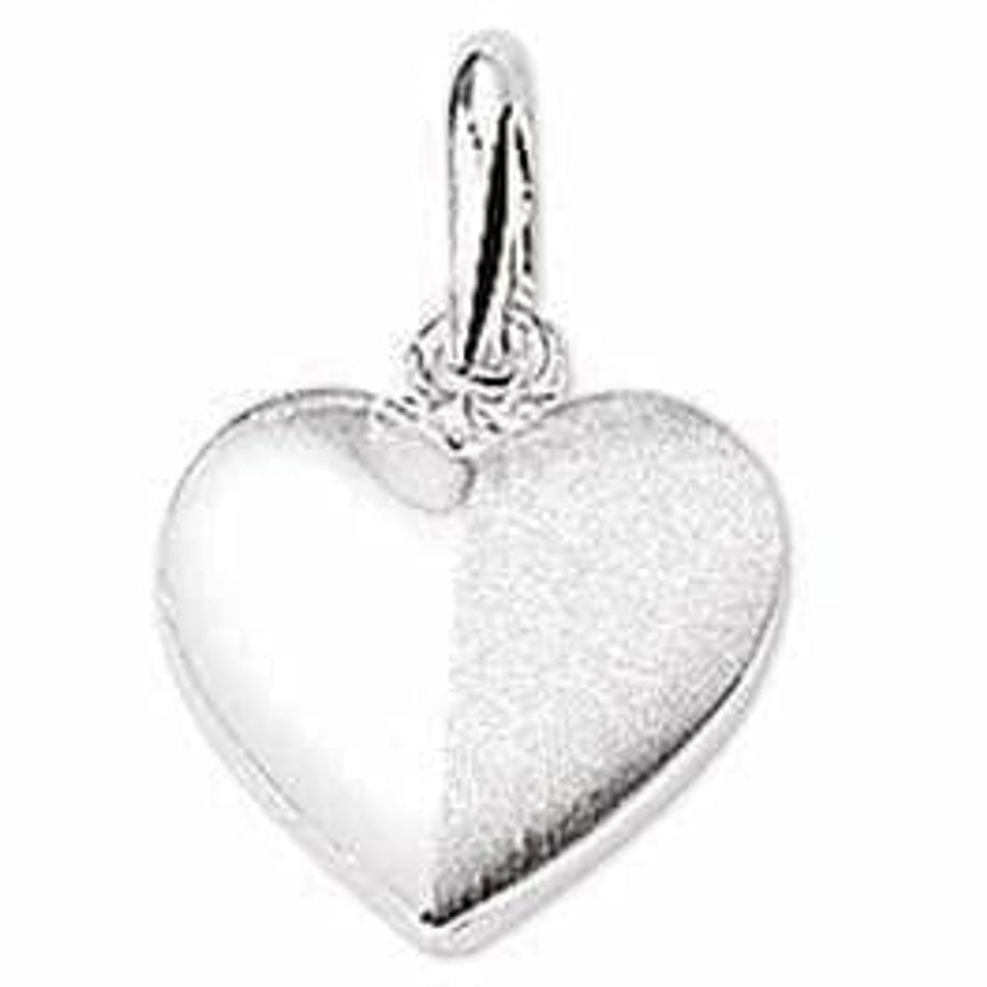 Zilveren hanger hart poli/mat - Hangers