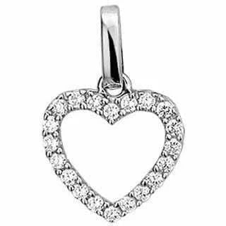 Zilveren hanger hart zirkonia