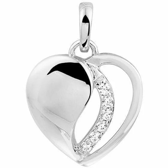 Zilveren hanger hart zirkonia