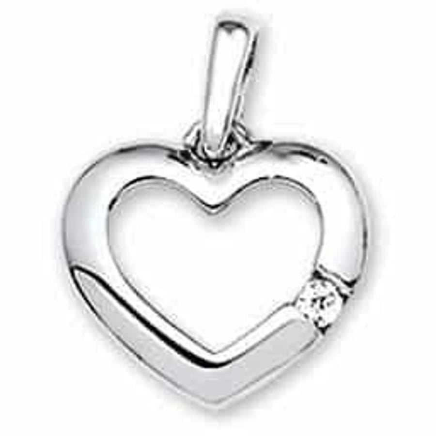 Zilveren hanger hart zirkonia - Hangers