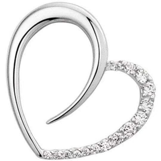 Zilveren hanger hart zirkonia