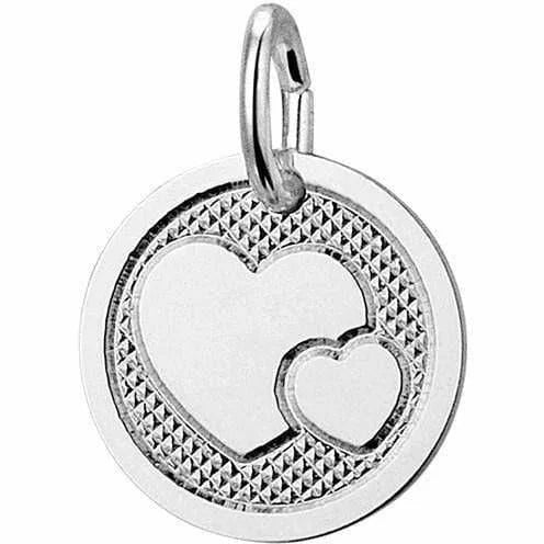 Zilveren hanger hartjes poli/mat