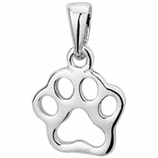 Zilveren hanger hondenpoot