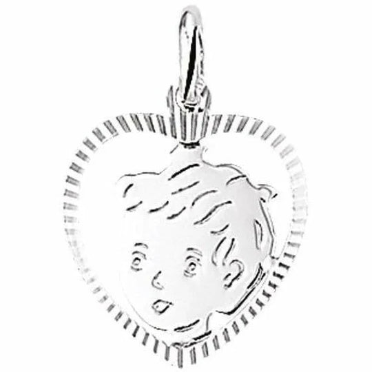 Zilveren hanger jongen hart gediamanteerd