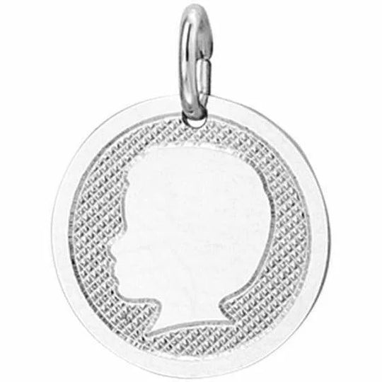 Zilveren hanger jongen poli/mat
